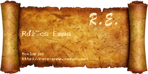 Rács Emma névjegykártya