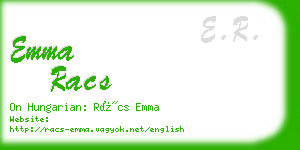 emma racs business card